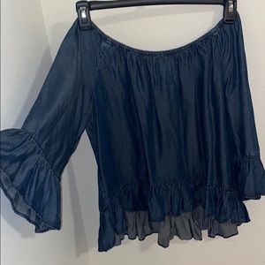 Off Shoulder Jean Ruffle top